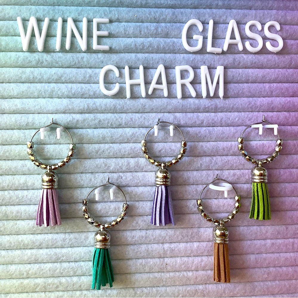5pc Wine Glass Charm